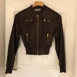 Jacket cropped Brown with gold